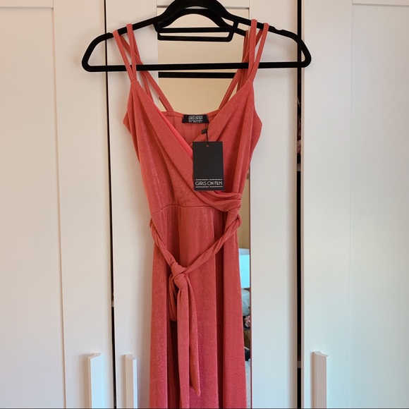 Little Mistress coral maxi dress. NWT - Picture 7 of 8